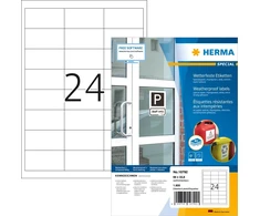 Herma Atsparūs vandeniui impregnuoti A4 lipdukai 80 lapų 66x33.8