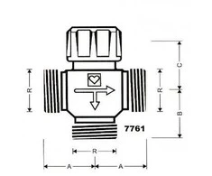 Herz termostats trīsceļu CALIS-TS 3/4"