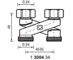 Herz Kryžminis jungtis X G3 / 4 "(1300434)