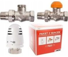 Herz Paprastas pajungimo paketas radiatoriui, 1/2 galvutė, tiekimo vožtuvas + grįžtamasis HERZ