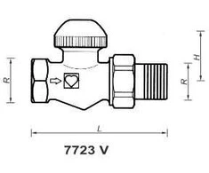 Herz Paprastas termostatinis vožtuvas TS- 90 1 / 2 "- (1772367)