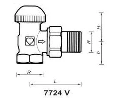 Herz Termostatinis radiatoriaus vožtuvas kampinis TS-90 3/8" - 1772465