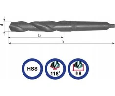 Wiertło Baildon DIN 345 ​​​​RN NWKc 33 mm HSS (F) metalo grąžtas, 334–185 mm (MK4 kotas)