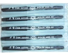 Wiertło Baildon DIN 345 ​​​​RN NWKc 9 mm HSS (S) metalo grąžtas, 162–81 mm (MK1 kotas)