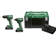 HiKOKI Akumuliatorinių įrankių rinkinys KC18DD, 18V, WH18DD + DS18DD + 2x3.0Ah + lagaminas