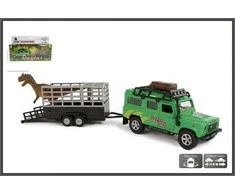 Lean Cars Automobilis Land Rover su transporteriu Dinosaur Metal 520178