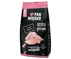 PAN MIĘSKO vištiena with rabbit XS – sausas kačių maistas – 1,6kg