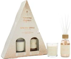 Hiskin La Casa de los Aromas Glowing Elegance obuolių ir cinamono kvapiųjų lazdelių rinkinys 95ml + obuolių ir cinamono kvapioji žvakė 120g