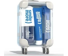 HISKIN Travel Size DENTAL rinkinys - dantų pasta + burnos skalavimo skystis + sulankstomas dantų šepetėlis