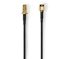 Hismart Nedis Jungiamasis kabelis RP SMA kištukas - RP SMA lizdas 2.0m 50Ohm, juodas