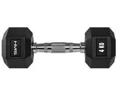 HMS hantelis Hex Pro gumuotas 1 x 4kg