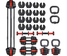 SGR18 PRO SET 3IN1 REGULIUOJAMI HANTELIAI 20 KG HMS