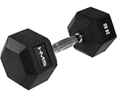 HMS Hex Pro gumuotas hantelis 1 x 20 kg