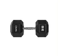HMS Hex Pro gumuotas hantelis 1 x 30 kg