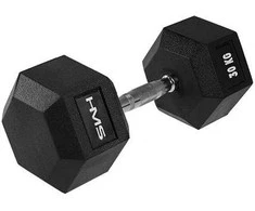 HMS Hex Pro gumuotas hantelis 1 x 30 kg