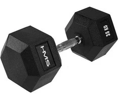 HMS Hex Pro gumuotas hantelis 1 x 35 kg