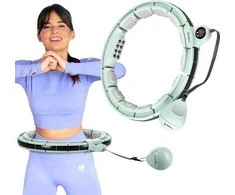 HHM13 HULA HOOP Žalias MAGNETINIS SU SVORIU + SKAITIKLIS HMS