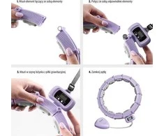 HHM14 HULA HOOP VIOLETINIS MAGNETINIS SU SVORIU + SKAITIKLIS HMS