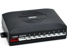 Parkavimo pagalbos sistema LED, 8 juodi jutikliai 22 cm AMIO-01560