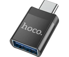 Adapteris Hoco UA17 Type-C to USB-A juodas