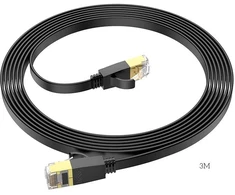 Hoco Kabelis Hoco US07 General pure copper flat network cable(L=3M) Juodas 6931474780690 6931474780690 (6931474780690)