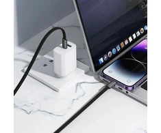 Plokščias USB C į Lightning kabelis Hoco PD 30W 1 m X125 juodas