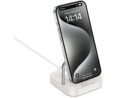 Stalinis įkroviklis Hoco 2in1 USB C PD QC 3A 30W + belaidis įkrovimas 5W CQ16B pieniškas baltas