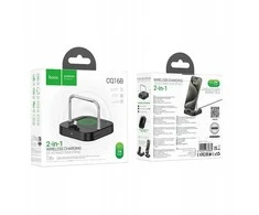 Stalinis įkroviklis Hoco 2in1 USB C PD QC 3A 30W + belaidis įkrovimas 5W CQ16B juodas