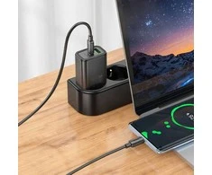 Telefono įkroviklis Hoco USB C QC PD 20W + laidas USB C į USB C N60 baltas
