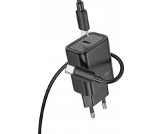 Telefono įkroviklis Hoco USB C QC PD 20W + laidas USB C į Lightning N60 juodas