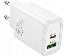 Telefono įkroviklis Hoco USB A + USB C QC3.0 PD 3A 30W N63 baltas