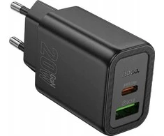 Telefono įkroviklis Hoco USB A + USB C QC3.0 PD 3A 20W N61 juodas