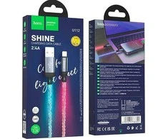 USB A tipo į „Lightning“ tipo laidas Hoco 2,4A, 1 m, U112, pilka