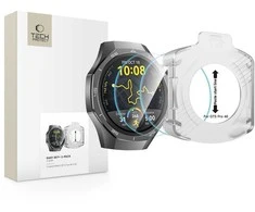 „Tech-Protect Easy Set+“ 2 grūdinto stiklo pakuotė, skirta „Huawei Watch GT 5 Pro 46 mm“ – skaidri.