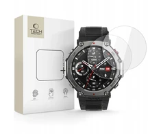 „Tech-Protect Glass Fit+“ 2 grūdinto stiklo pakuotė „Amazfit T-Rex 3 Pro 48mm“ – permatoma