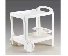 Bica Borneo food trolley 52x68x70cm baltas