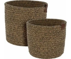 Home Styling Collection Apvalūs laikymo krepšeliai, austi iš medvilnės, 2 vnt