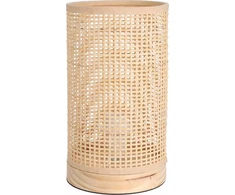Home Styling Collection Bambuko stalinis šviestuvas, vamzdis, pušies medienos pagrindas, 13 x 23 cm