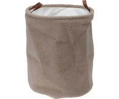 Home Styling Collection Boucle laikymo krepšelis, dirbtinės odos rankenos, Ø 38 x 50 cm