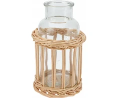 Home Styling Collection Dekoratyvinis buteliukas pintame krepšelyje