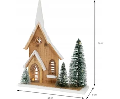 Home Styling Collection Figūrėlė pagaminta iš eglės su LED nameliu, 34 cm