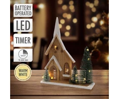 Home Styling Collection Figūrėlė pagaminta iš eglės su LED nameliu, 34 cm