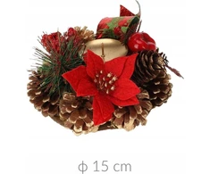 Home Styling Collection Kankorėžinė žvakidė, Kalėdinė puošmena, 15 cm