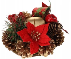 Home Styling Collection Kankorėžinė žvakidė, Kalėdinė puošmena, 15 cm