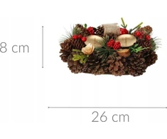 Home Styling Collection kankorėžinė žvakių laikiklis dviem žvakėms, 26 cm