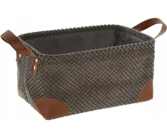Home Styling Collection Sandėliavimo krepšelis, velvetas su rankenomis, 30 x 20 x 15 cm