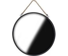 Home Styling Collection Juodas sieninis veidrodis apvalus 41 cm