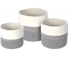 Home Styling Collection Cotton Medvilninis laikymo krepšelis, 3 vnt