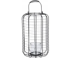 Home Styling Collection Metalinis žibintas su stikline žvakide, Ø 23,5 cm, juoda