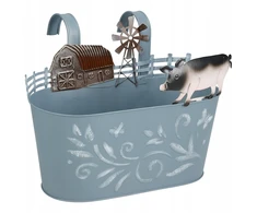 Home Styling Collection Metalinis vazonų apdangalas RANCH su naminių gyvūnų motyvu, 34 cm